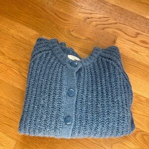 Sezane Blue Button-Up Cardigan